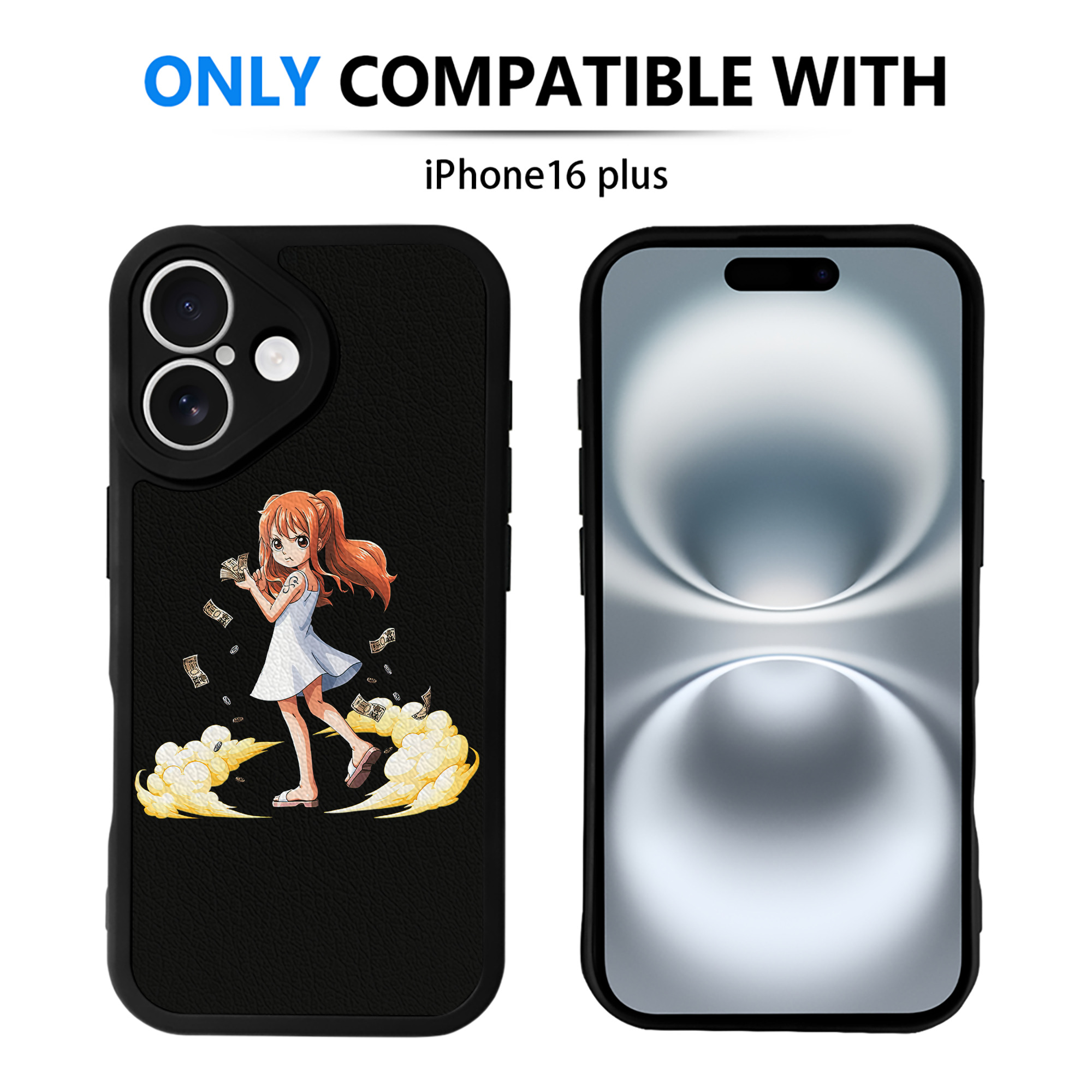 （画像用） ワンピース ナミ ONE PIECE Nami 【iPhone 16シリーズ対応】シリコンスマホケース（レザー調） 材質：シリコン